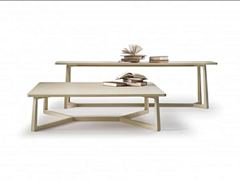 Table basse rectangulaire en bois massif FLEXFORM JIFF Table basse rectangulaire en bois massif FLEXFORM JIFF usine FLEXFORM de l'Italie