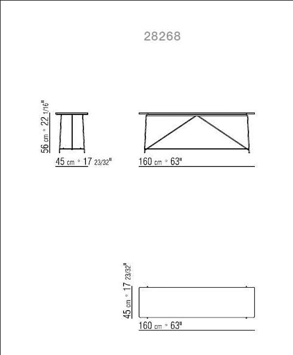 Table console rectangulaire en marbre FLEXFORM collection Any Day usine FLEXFORM de l'Italie. Foto №2