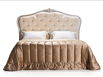 Lit double en bois avec tête de lit rembourrée Savio Firmino 3141 usine SAVIO FIRMINO de l'Italie