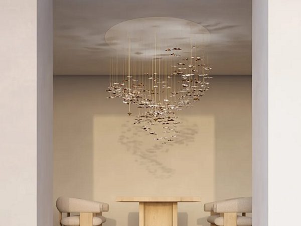 Suspension en porcelaine faite à la main avec éclairage LED Haberdashery feuillage usine HABERDASHERY de l'Italie. Foto №4