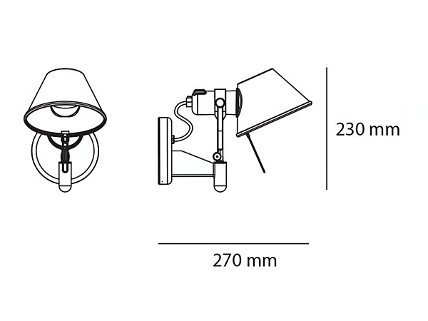 Applique murale en aluminium projecteur Artemide Tolomeo usine Artemide de l'Italie. Foto №5