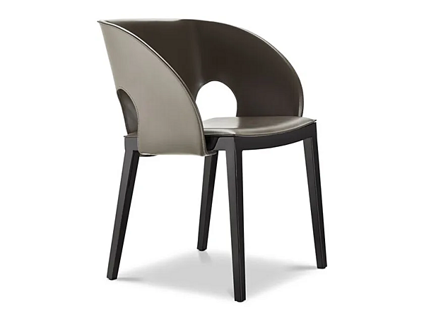 Fauteuil en cuir tanné avec accoudoirs Voile i 4 Mariani usine i 4 Mariani de l'Italie. Foto №6