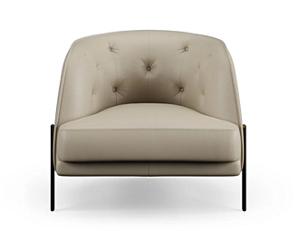 Fauteuil en cuir capitonné avec accoudoirs Liu Jo Living Collection Caillou CLC