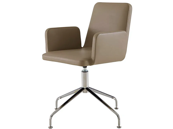 Chaise pivotante en tissu avec accoudoirs et base à 4 branches LIGNE ROSET VIK 10261181 usine LIGNE ROSET de l'Italie. Foto №2