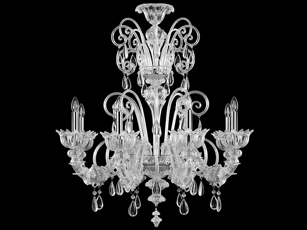 Chandelier en verre de Murano avec cristaux Montecristo MULTIFORME SRP0545-8-C usine MULTIFORME de l'Italie. Foto №1