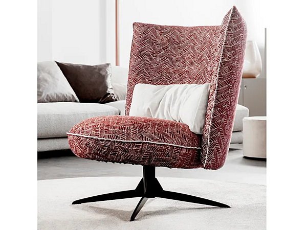 Fauteuil en tissu rembourré avec base à 4 branches Ice Breaker Liu Jo Living Collection IBK usine Liu Jo Living Collection de l'Italie. Foto №7