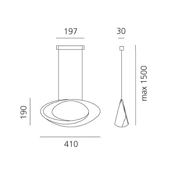 Suspension en aluminium moulé LED Cabildo Artemide 1182W10A, 1182010A usine Artemide de l'Italie. Foto №5