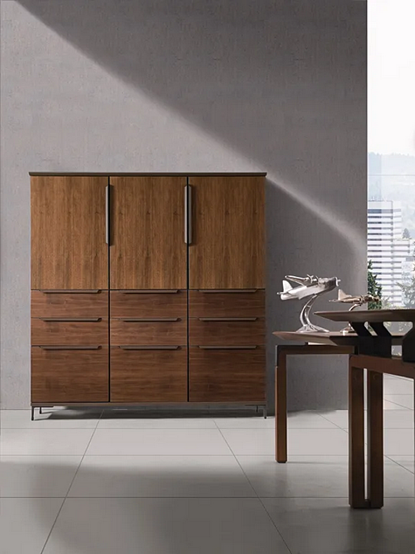 Bureau exécutif rectangulaire en bois avec dessus en cuir Paso Doble i 4 Mariani usine i 4 Mariani de l'Italie. Foto №10