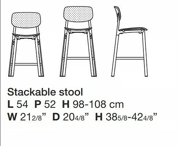 Tabouret haut avec dossier en colander Kristalia usine Kristalia de l'Italie. Foto №6