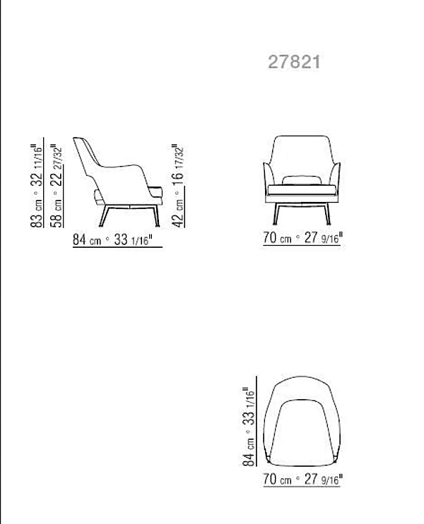 Fauteuil en cuir avec accoudoirs Gatsby FLEXFORM usine FLEXFORM de l'Italie. Foto №4