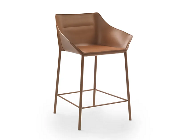 Tabouret en cuir pleine fleur avec repose-pieds FLEXFORM HAIKU 2A551 usine FLEXFORM de l'Italie. Foto №1