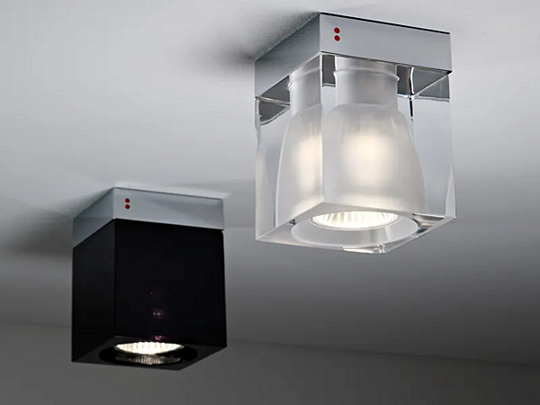 Spotlight de plafond en cristal Cubetto Fabbian usine Fabbian de l'Italie. Foto №2