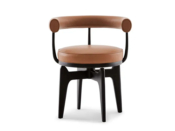 Fauteuil en cuir pivotant avec accoudoirs CASSINA INDOCHINE usine CASSINA de l'Italie. Foto №1