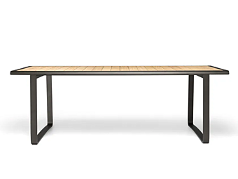 Table de jardin en aluminium avec plateau en teck ou pierre volcanique Golden Gate Molteni & C usine Molteni & C.(+VITRA) de l'Italie