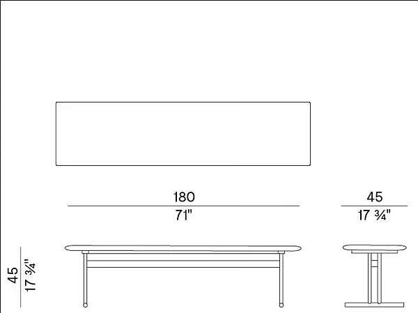 Banc en frêne et métal GRAPHIC 955 O Potocco 955/O usine POTOCCO de l'Italie. Foto №7
