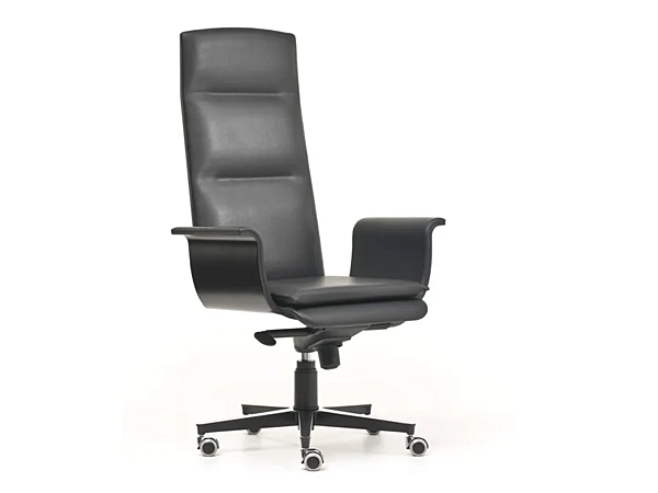 Chaise de direction pivotante en cuir avec dossier haut I 4 Mariani Wing usine i 4 Mariani de l'Italie. Foto №1