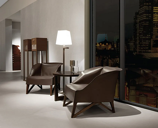 Fauteuil en cuir Mobius GIORGETTI usine GIORGETTI de l'Italie. Foto №6
