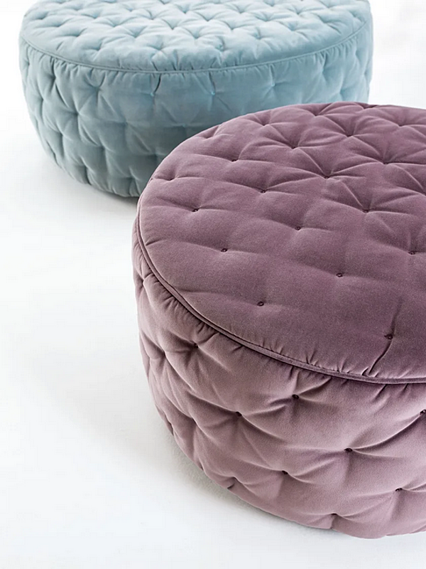 Pouf rond en tissu capitonné Frigerio Miller usine Frigerio de l'Italie. Foto №3