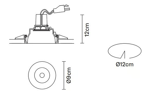 Projecteur encastré ajustable en métal Fabbian Tools F19 F22 usine Fabbian de l'Italie. Foto №2
