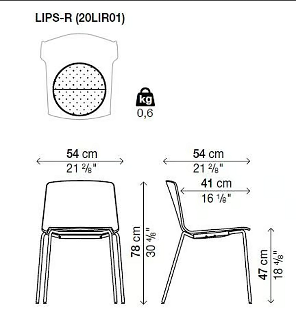 Chaise empilable en polypropylène Rama Kristalia usine Kristalia de l'Italie. Foto №7