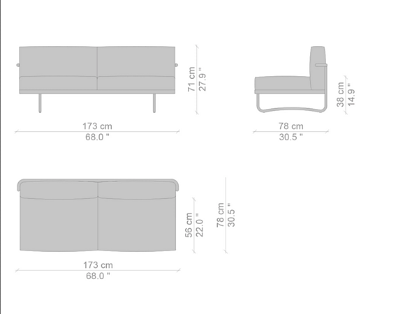 Canapé 5 places en tissu CASSINA Appartement Le Corbusier 005 usine CASSINA de l'Italie. Foto №4
