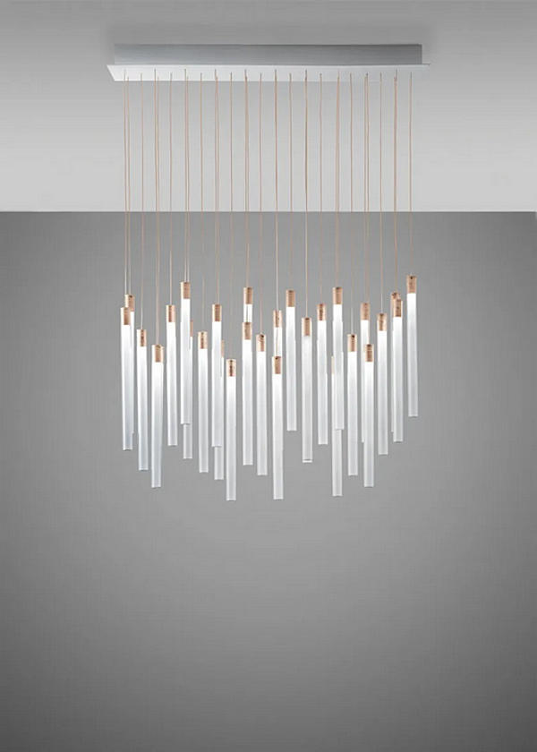 Suspension en verre borosilicate LED multispot Tooby Fabbian usine Fabbian de l'Italie. Foto №5