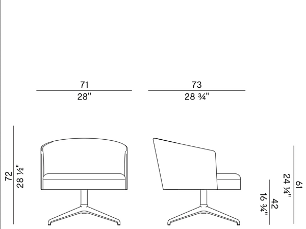 Fauteuil en tissu avec base pivotante Lena 903 PLG Potocco 903/PLG usine POTOCCO de l'Italie. Foto №3