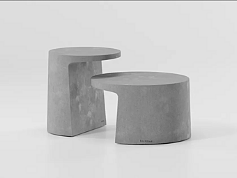 Table basse ronde en ciment Giro KETTAL usine KETTAL de l'Italie