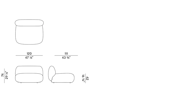Canapé modulable en tissu Jade 953 D Potocco 953/D usine POTOCCO de l'Italie. Foto №11