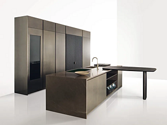Cuisine en bois avec poignées intégrées GIORGETTI GK 01