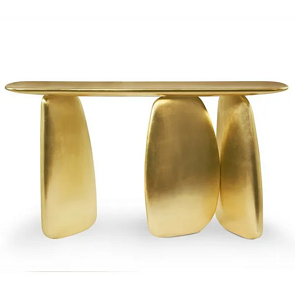 Table console rectangulaire en feuille d'or Ardara BRABBU usine BRABBU de l'Italie. Foto №2