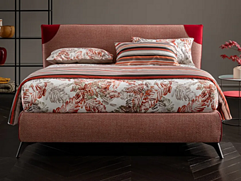 Lit double en tissu avec tête de lit rembourrée Altrenotti Licony Lit double en tissu avec tête de lit rembourrée Altrenotti Licony usine Altrenotti de l'Italie