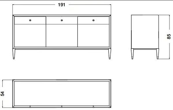 Buffet en marbre et bois avec tiroirs Eclipse CPRN HOMOOD E221 usine CPRN HOMOOD de l'Italie. Foto №3