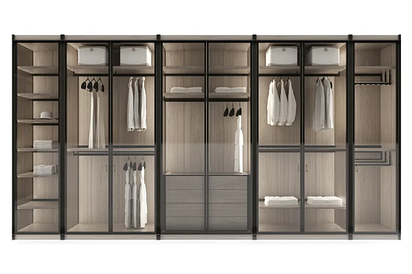 Garde-robe d'angle en frêne avec éclairage intégré GIORGETTI Miyabi usine GIORGETTI de l'Italie. Foto №4