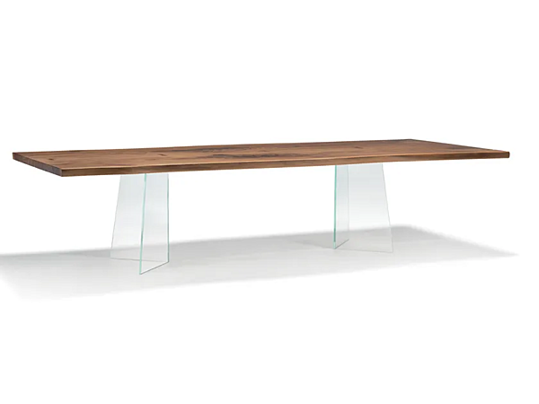 Table rectangulaire en bois massif Vero V en verre ARTE BROTTO L620, V-GLASS usine Arte Brotto de l'Italie. Foto №1