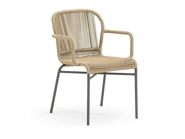 Chaise de jardin en fibre synthétique avec accoudoirs VARASCHIN Cricket 1480, 1480L usine VARASCHIN de l'Italie. Foto №1