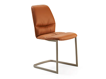 Chaise cantilever en cuir rembourré COS Eforma usine Eforma de l'Italie