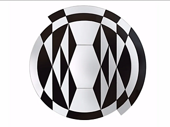 Miroir rond en cristal noir et blanc murale Gallotti&Radice usine Gallotti & Radice de l'Italie