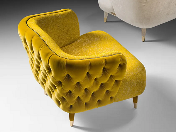Fauteuil en tissu capitonné avec accoudoirs en tissu Savoi Black Tie SAV10C, SAV10L usine Black Tie de l'Italie. Foto №2