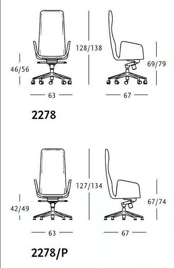 Fauteuil de direction pivotant en cuir ZANOTTA LORD usine ZANOTTA de l'Italie. Foto №3