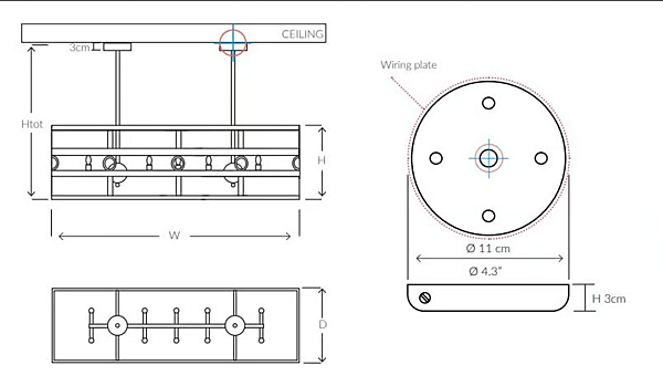 Suspension rectangulaire en métal Abrissi Mondo 11230 usine ABRISSI de l'Italie. Foto №4