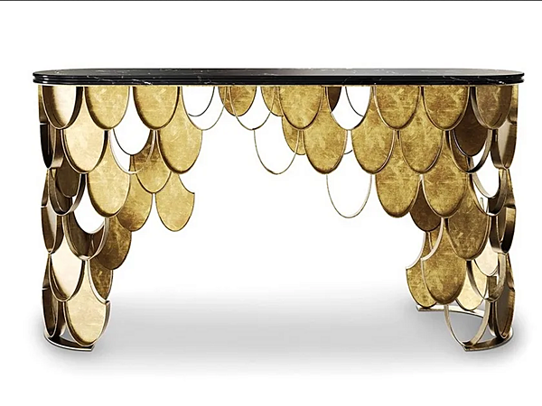 Table console ovale en laiton KOI BRABBU usine BRABBU de l'Italie. Foto №1