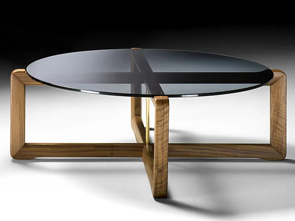Table basse en verre et noyer Manolo Black Tie MAN110C usine Black Tie de l'Italie. Foto №2