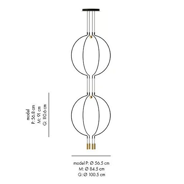 Suspension en métal LED à deux niveaux AXOLIGHT Liaison usine Axolight de l'Italie. Foto №6
