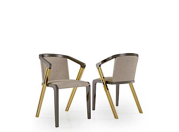 Fauteuil en cuir rembourré avec accoudoirs Symphony Infinity Bizzotto Italia usine Bizzotto Italia de l'Italie. Foto №1