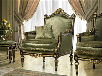 Fauteuil en tissu avec accoudoirs Modenese Luxury Interiors 14403 usine MODENESE GASTONE de l'Italie