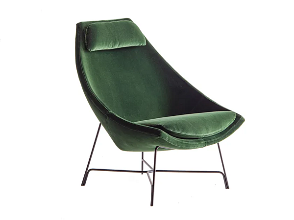 Fauteuil en cuir avec repose-tête Cut 910 PL Potocco 910/PL usine POTOCCO de l'Italie. Foto №1