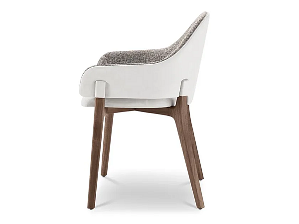 Fauteuil rembourré en tissu et cuir avec accoudoirs LIV i 4 Mariani usine i 4 Mariani de l'Italie. Foto №3