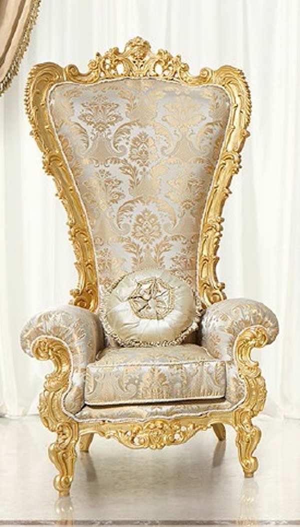 Deux trônes dorés avec table Modenese Gastone usine MODENESE GASTONE de l'Italie. Foto №1