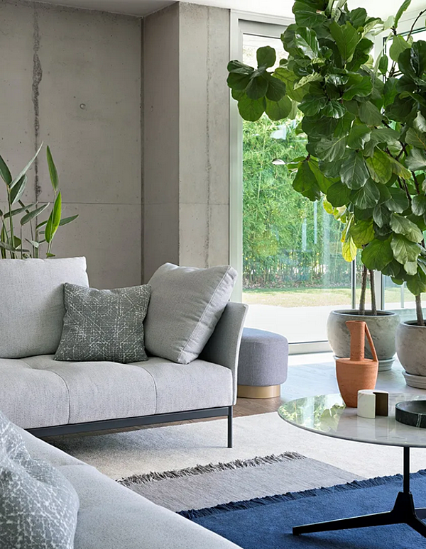 Canapé d'angle en tissu Pixel Light intérieur Saba usine SABA de l'Italie. Foto №3